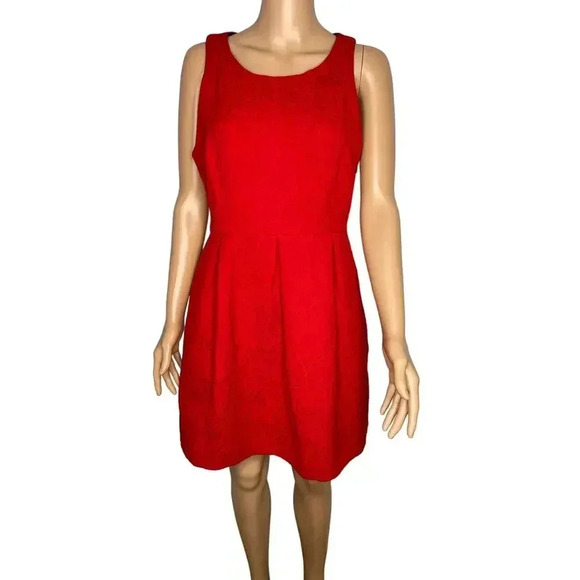 Moulinette Soeurs Anthropologie Red Dress size 6 Fit and Flare sleeveless - Picture 2 of 8